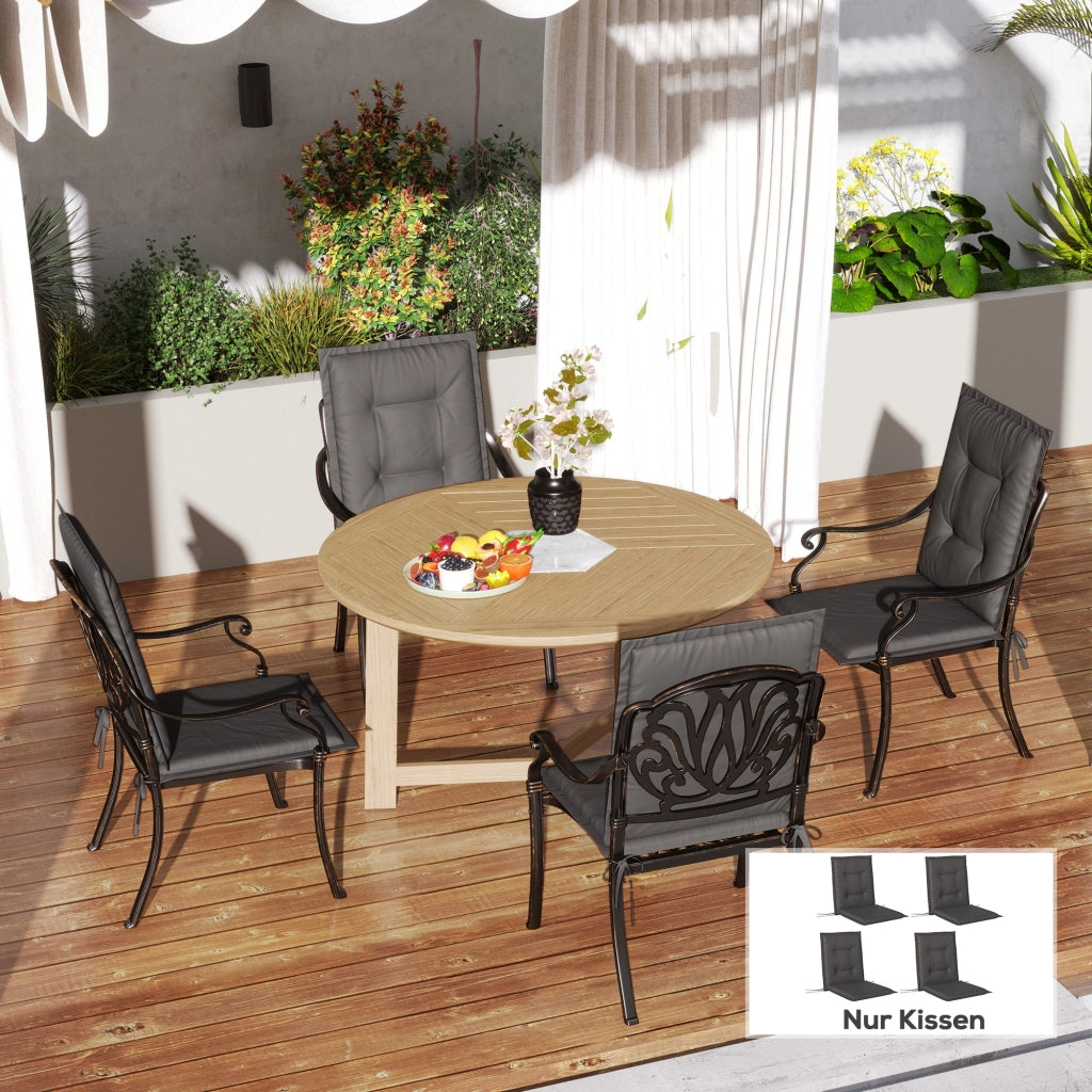 Set di 4 cuscini per sedie ¨C zephmum ¨C grigio scuro 108x50x5 cm