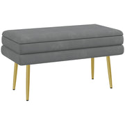 Divanetto con cassetti in metallo grigio scuro ¨C zephmum ¨C 79,5x37,5x43 cm