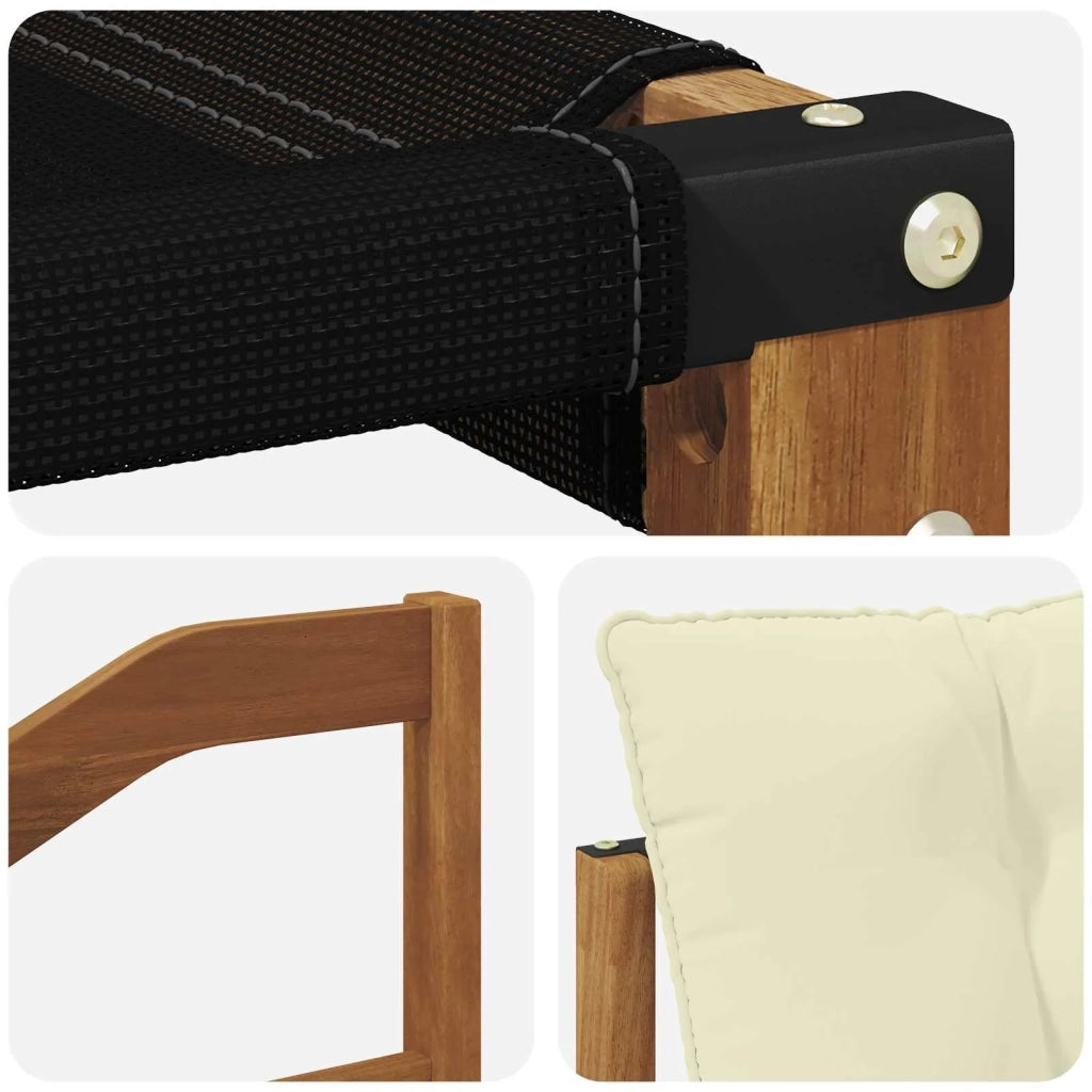 Set di divani da esterno-Sofa da giardino Legno di Acacia Massello e Textilene 673086
