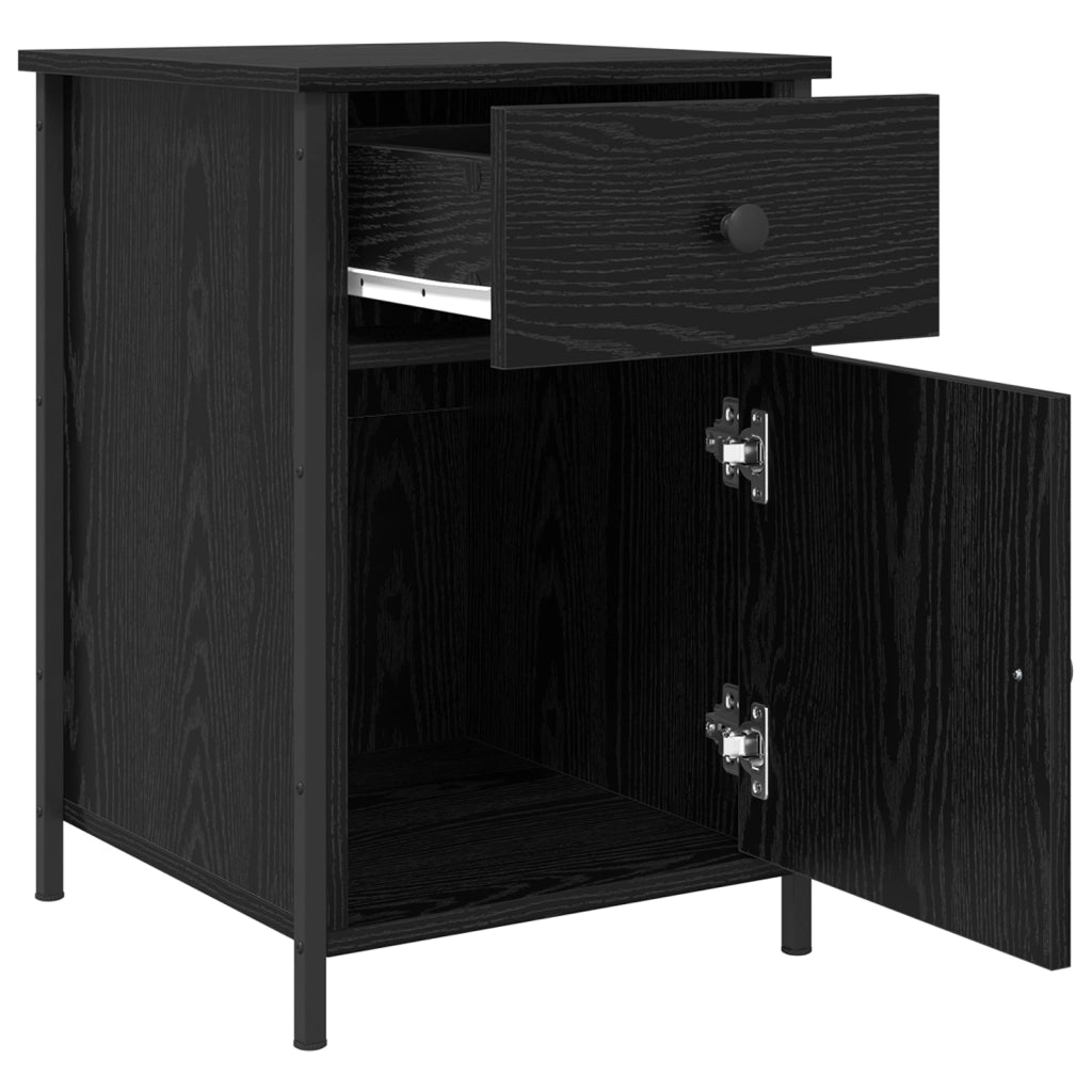 Comodino Rovere Nero 40x42x60 cm Legno ingegnerizzato
