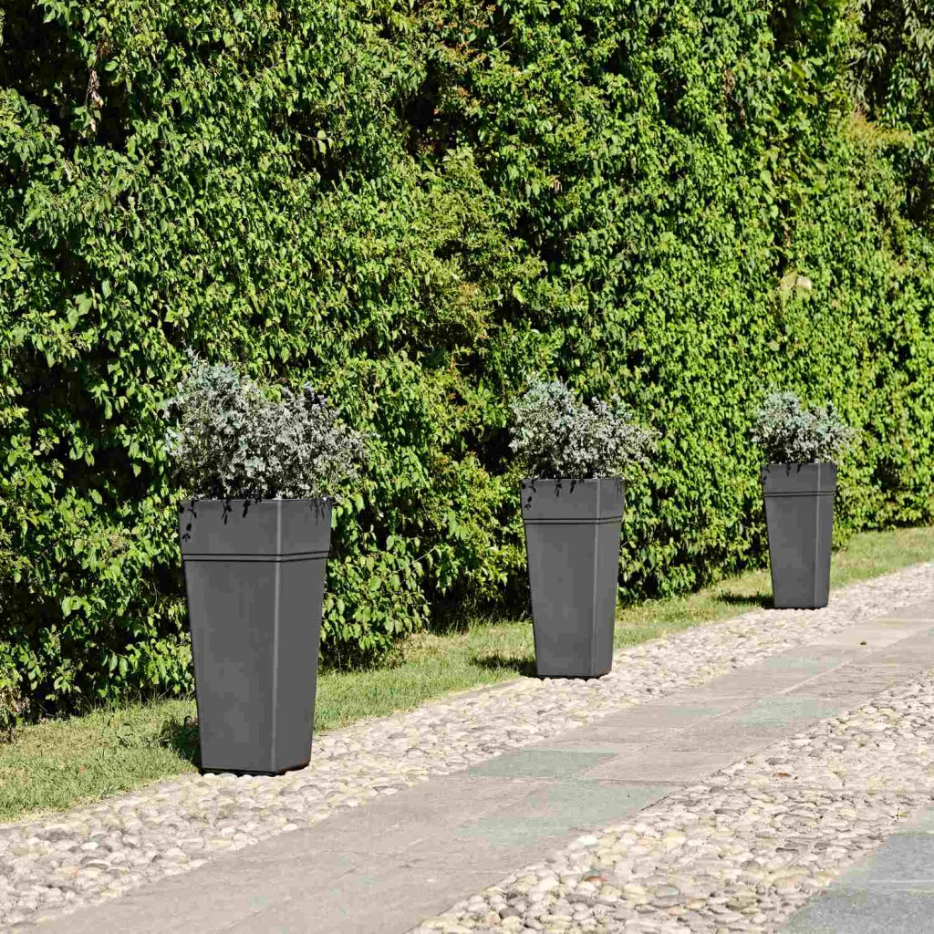 Vaso Quadrato colore Bruno 38x38 CM H 65 CM mod. Stalk