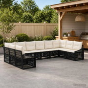Set Divano da Giardino 10 pz Nero polyrattan 3436114