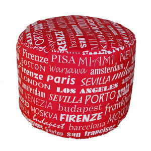Pouf Puff Puf Tondo 50x40cm Big City Rosso Avalli