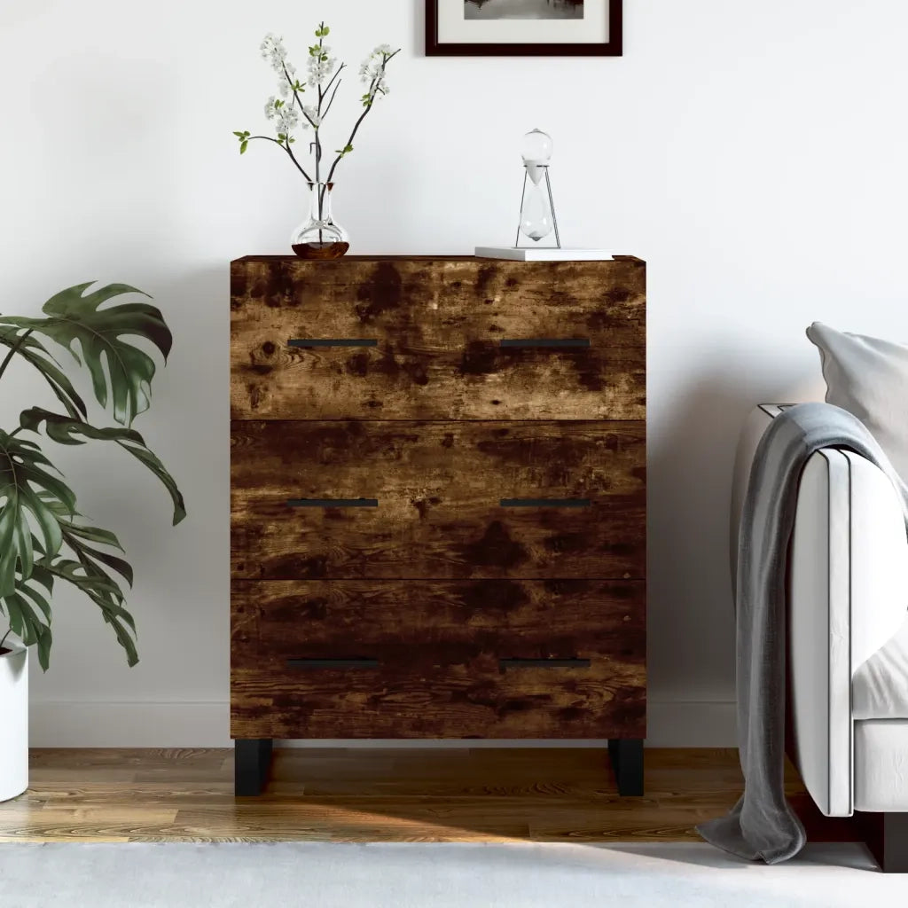 Credenza Rovere Fumo 69,5x34x90 cm in Legno Multistrato 827881