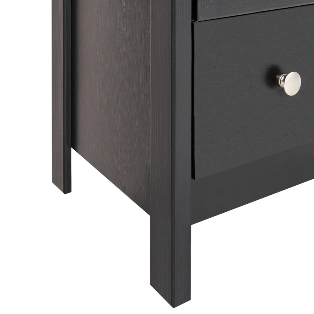 Mobile decorativo in legno massiccio nero con cassetto espositivo in vetro Classico scandinavo a bordo alto Sala da pranzo Soggiorno
