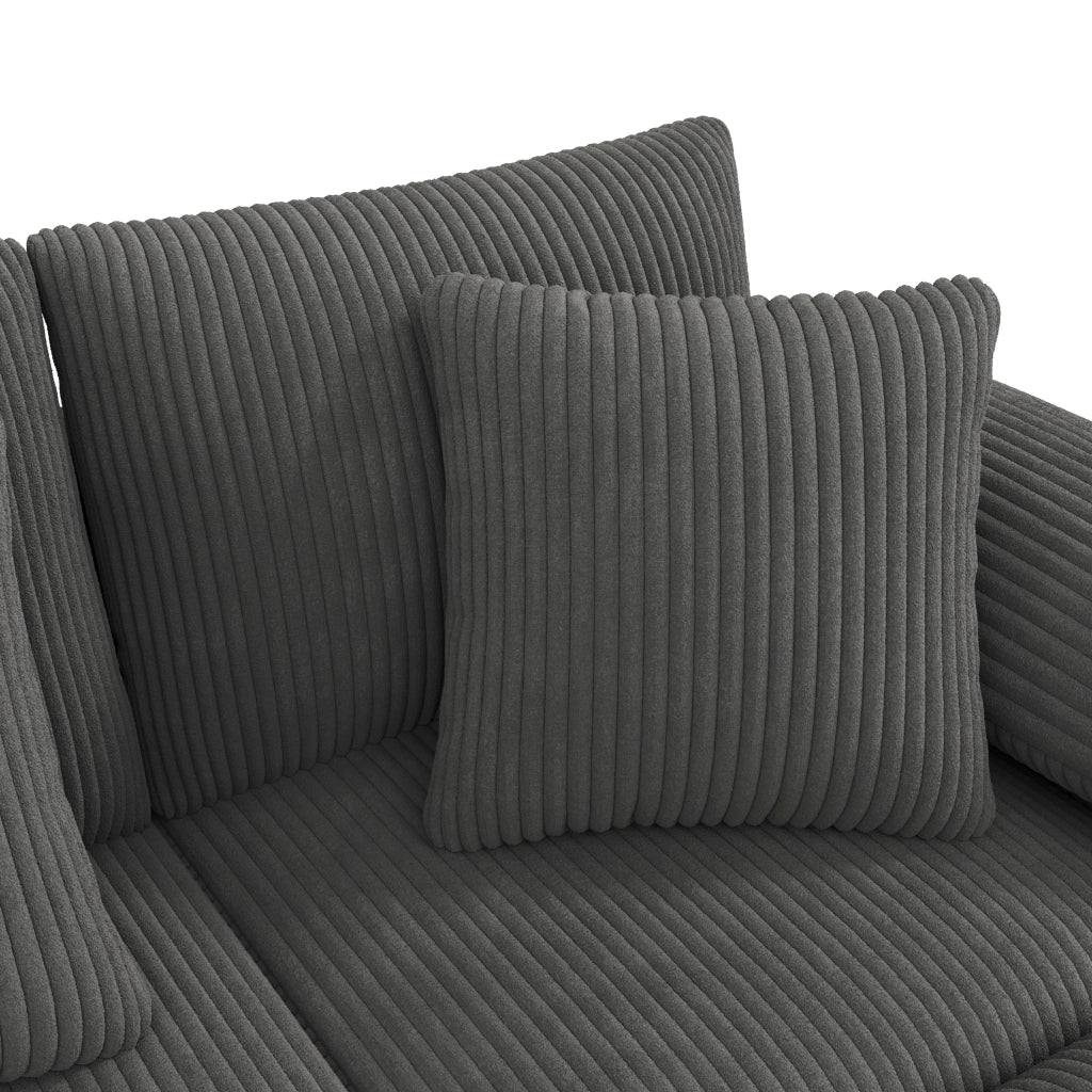 Sof¨¤ modulare a L con Bluetooth - Zephmum - Altoparlante integrato, ricarica wireless, portaoggetti, grigio