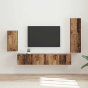 Set mobile TV 4 pcs Legno vecchio Legno multistrato