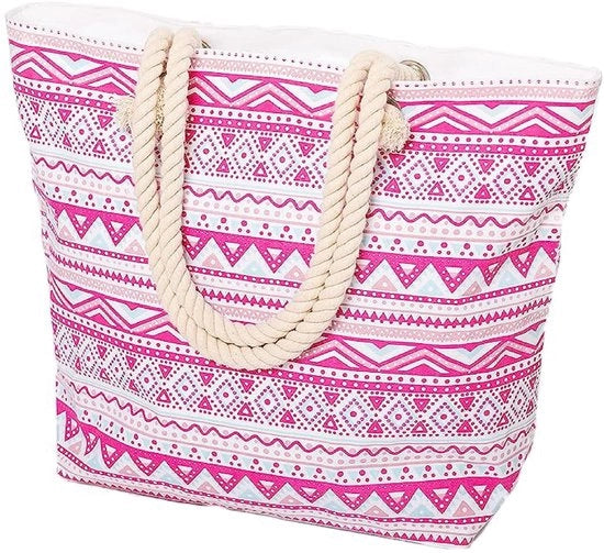 Borsa da spiaggia grande per donne - stile elegante - con chiusura a rittens, tasca interna e impermeabile - con design accattivante