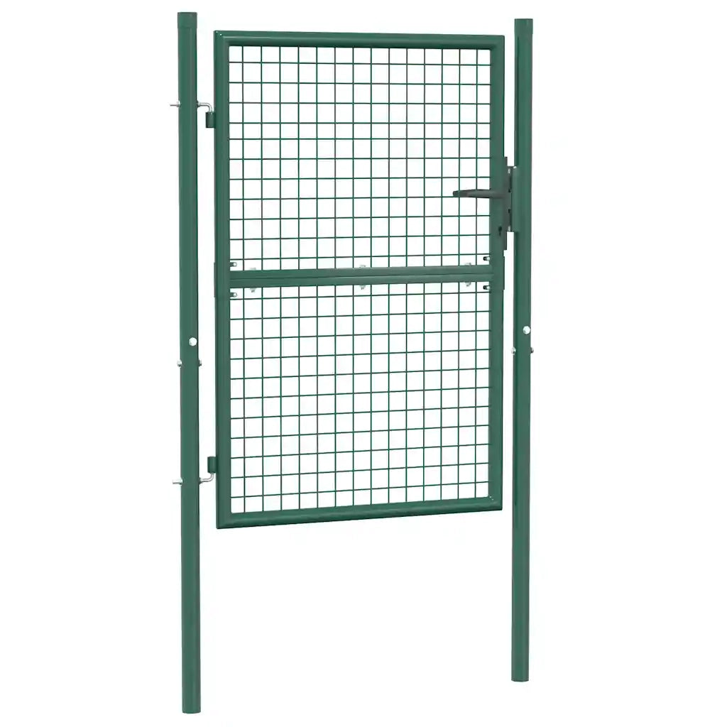 Cancello per Recinzione in Acciaio 100x125 cm Verde cod mxl 51680