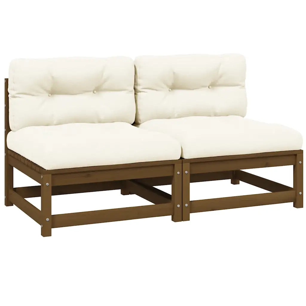 Divani Centrali Giardino con Cuscini Crema 2 pz Pino Massellocod mxl 118707