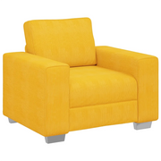 Divano | Divano da soggiorno | Sofa Sedia Giallo Chiaro 100x77x82 cm in Tessuto di Velluto a Coste