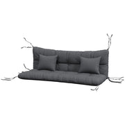 Set 4 Cuscini da Giardino per Schienale e Seduta con Imbottitura in Poliestere Grigio Carbone