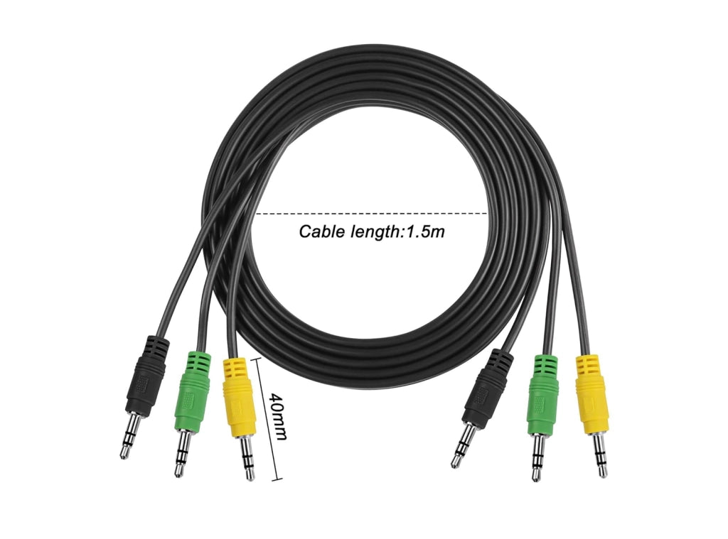 XMSJSIY Cavo Audio Stereo AUX 3.5mm TRS 3 Maschio a 3 Maschio per Altoparlanti 5.1 Compatibile con Dispositivi Multimediali 1,5 m 2 pezzi