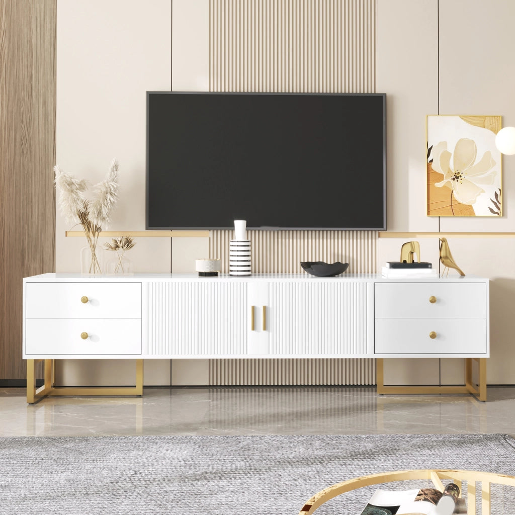 MOBILE TV 175 cm Bianco in MDF con 4 cassetti e 2 ante