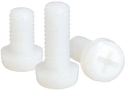 Viti in nylon - Testa rotonda - Resistenti allo strappo e corrosione - Bianche - M3x5mm - 100 pezzi - Adatti per macchine