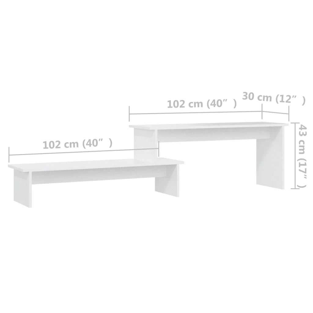 Pratico supporto TV regolabile in stile industriale 180 x 30 x 43 cm in truciolato bianco 02_0047866