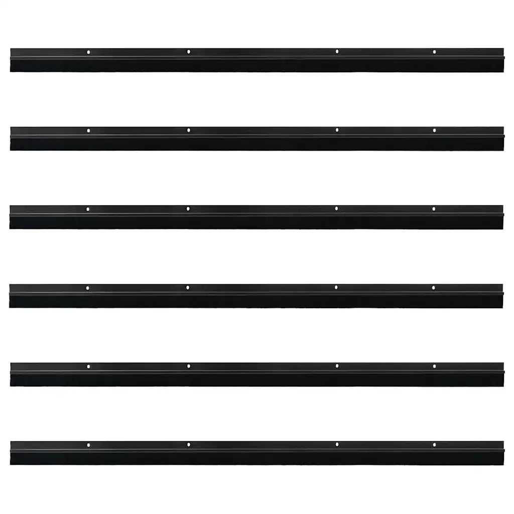 Spazzole per porte a vite 6 pz Nero 100 cm Lega di alluminio CFW8423989