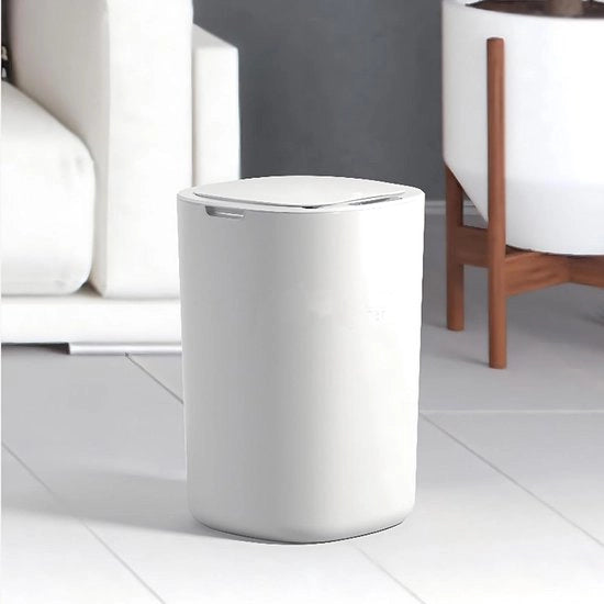 Afvalemmer Automatico 12 litri con Sensore - Bianco - Senza Contatto - Impermeabile - Ideale per Cucina, Bagno, Ufficio