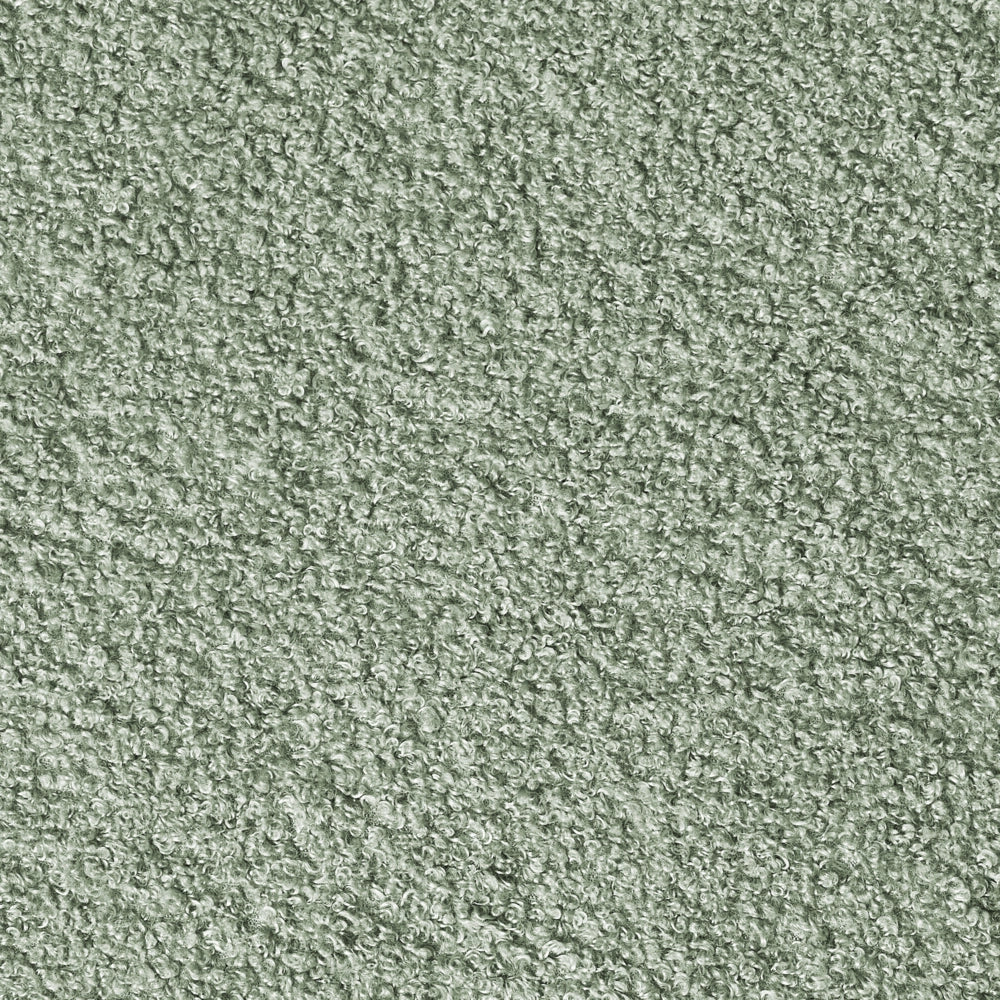 Sedia da sala da pranzo Rivestimento bouclé verde chiaro Base leggera Struttura in ferro Design retrò