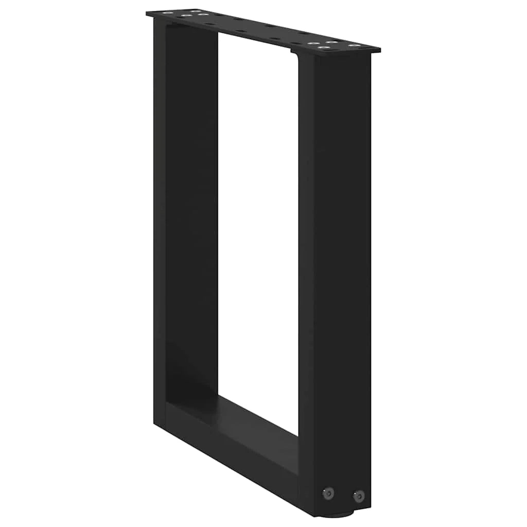 Set di 2 gambe regolabili per tavolino da caffè a forma di U design moderno 28 x 43 cm acciaio nero 02_0057388