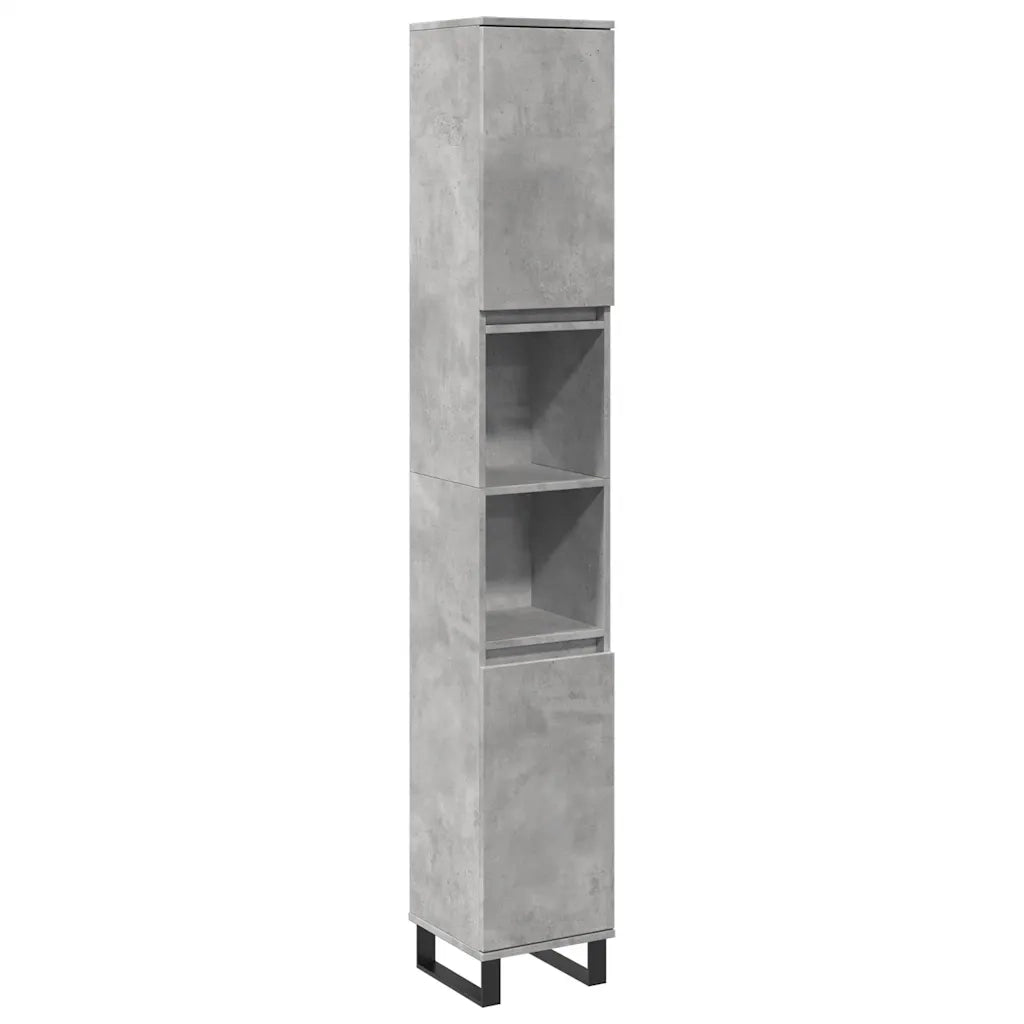 Set Mobili da Bagno 3 pz Grigio Cemento in Legno Multistrato 3324954