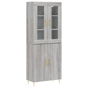 Buffet credenza cassettiera armadio mobile contenitore organizer cucina soggiorno salotto rovere Sonoma alto 69,5 x 34 x 180 cm legno ingegnerizzato grigio 02_0035612