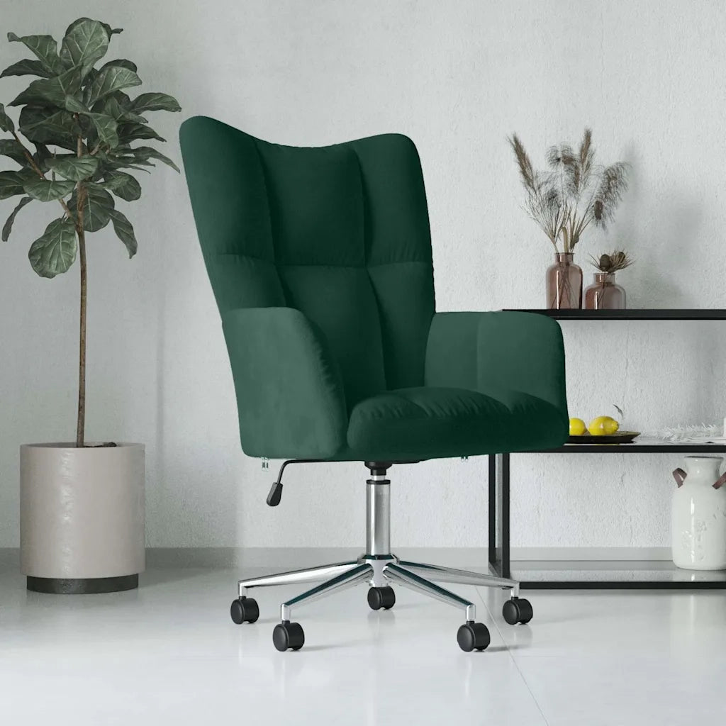 Divano Sedia-Poltrona Relax Verde Scuro in Velluto 136587