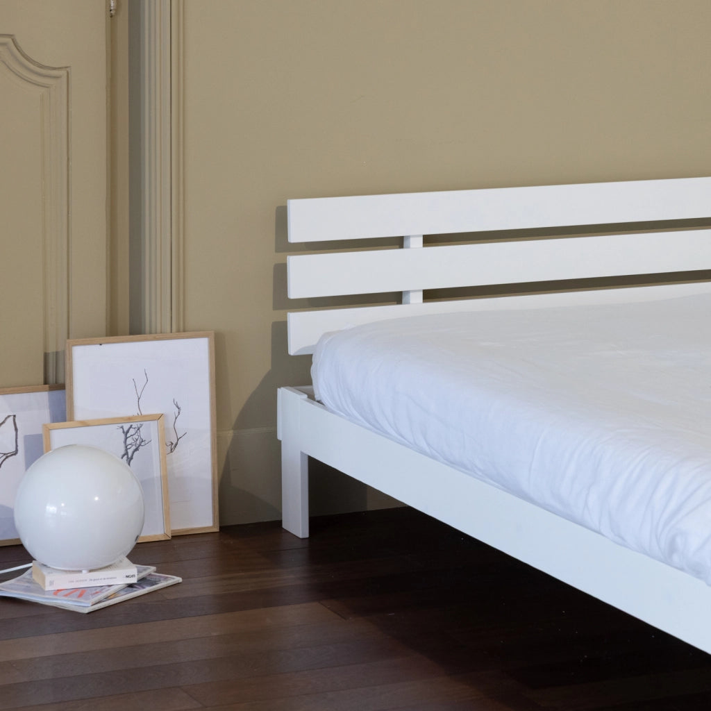 Letto in legno con testiera 140x200cm bianco FINN