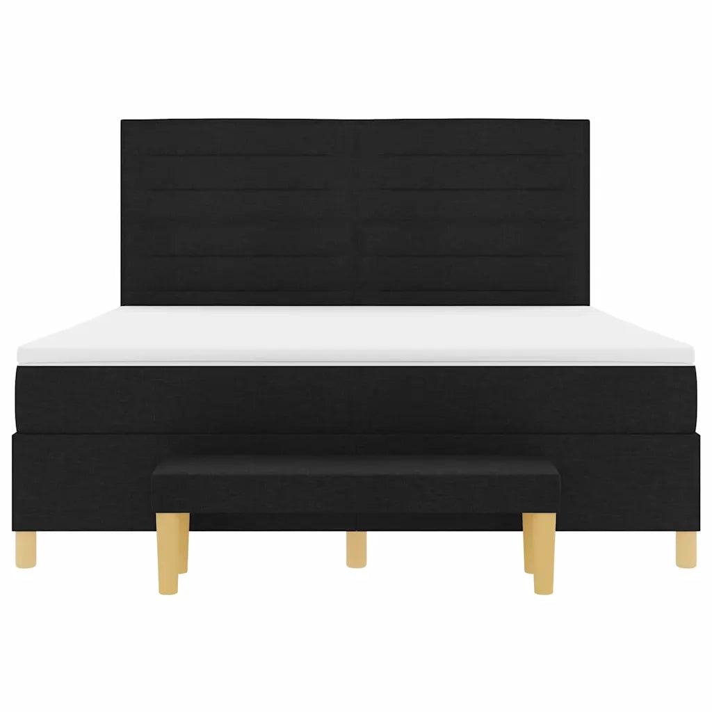 Letto a molle con testiera Nero 200 x 180 cm Tessuto 3344242