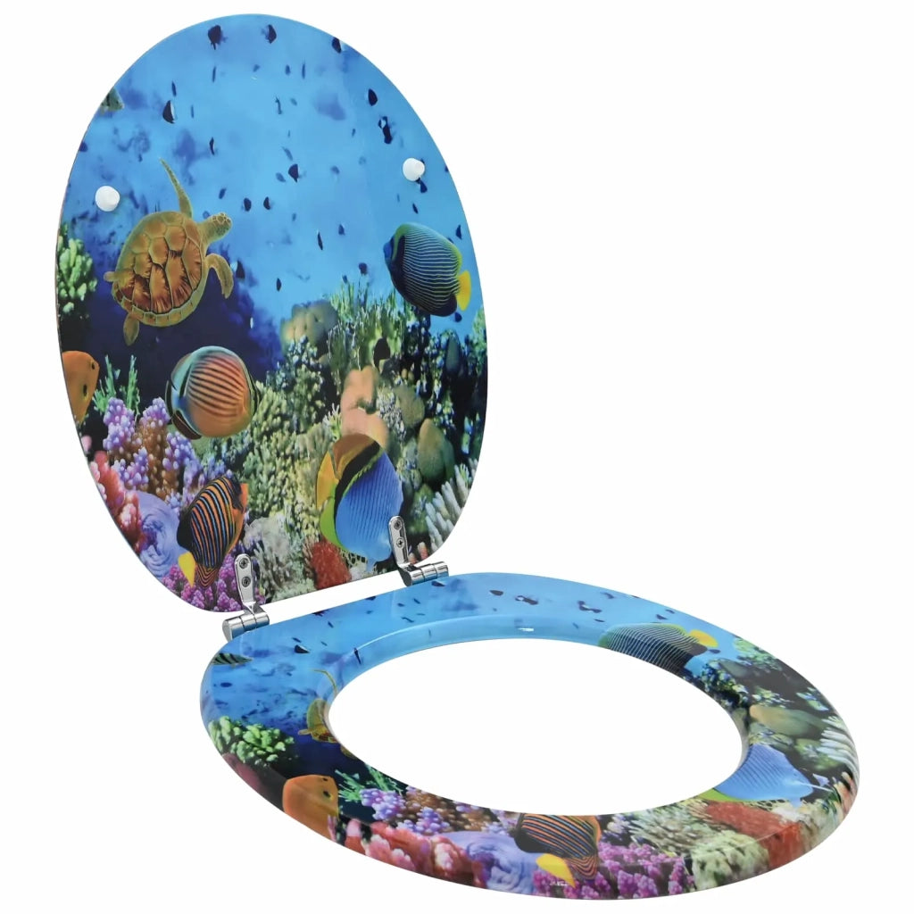 Sedile per toilette con chiusura morbida Blu mare profondo