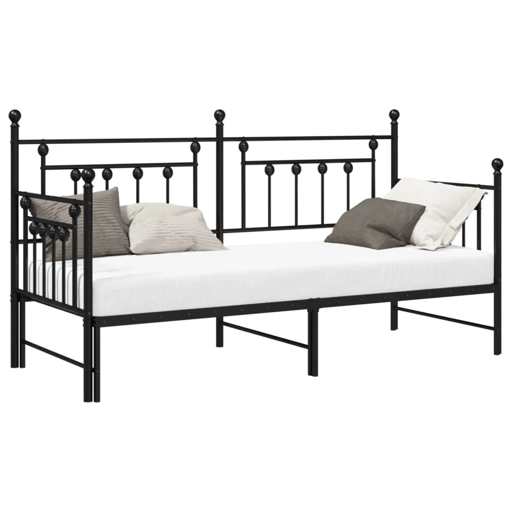 Struttura per letto di giorno Nero 75 x 190 cm Acciaio 42002663