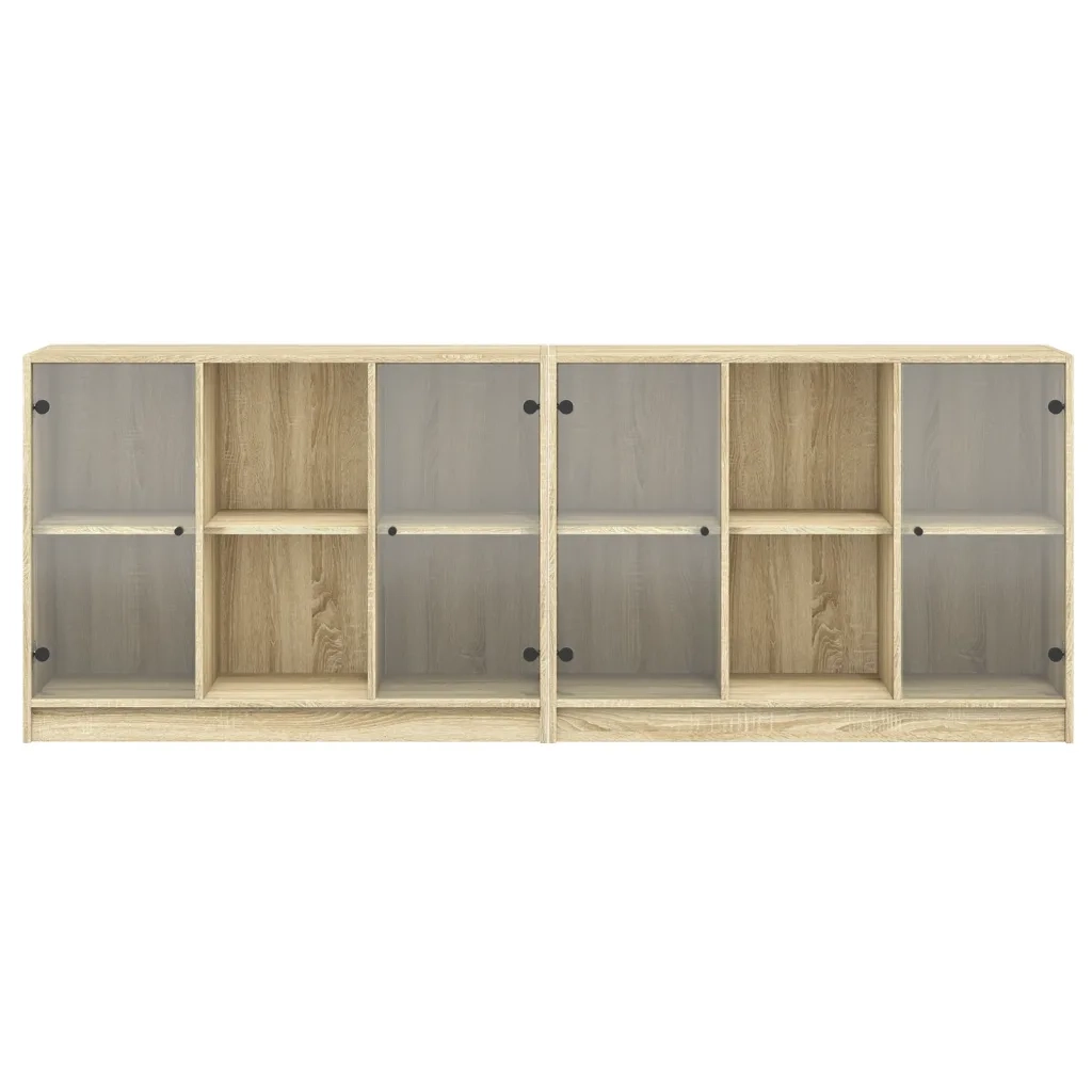 Libreria con Ante Rovere Sonoma 204x37x75 cm Legno Multistrato
