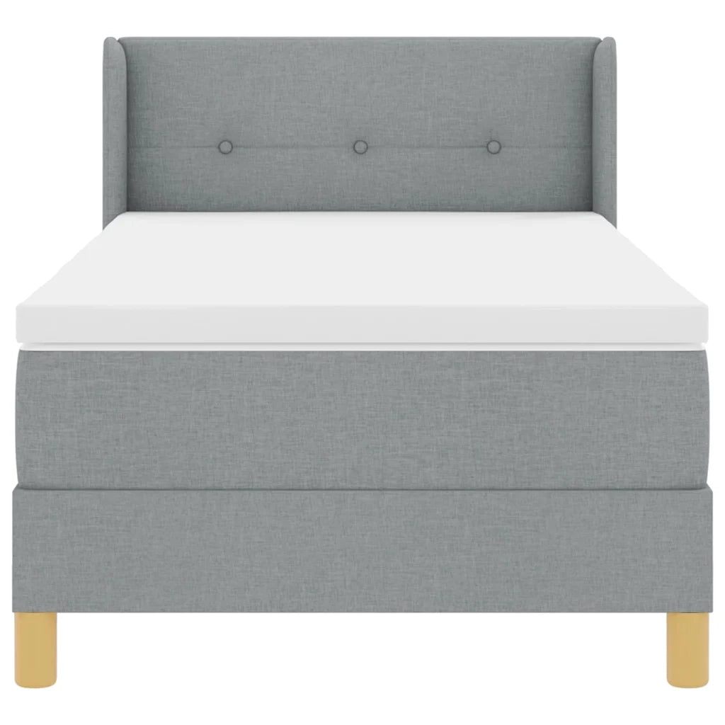 Letto a molle con testiera Grigio chiaro 200 x 80 cm Tessuto 3341258