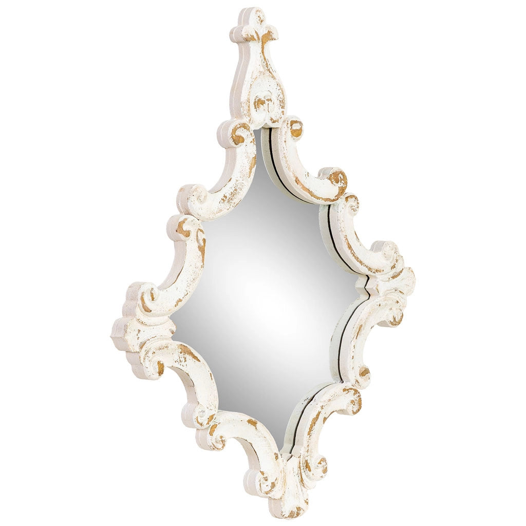 Specchio da parete in legno bianco 59x3,5x76h cm