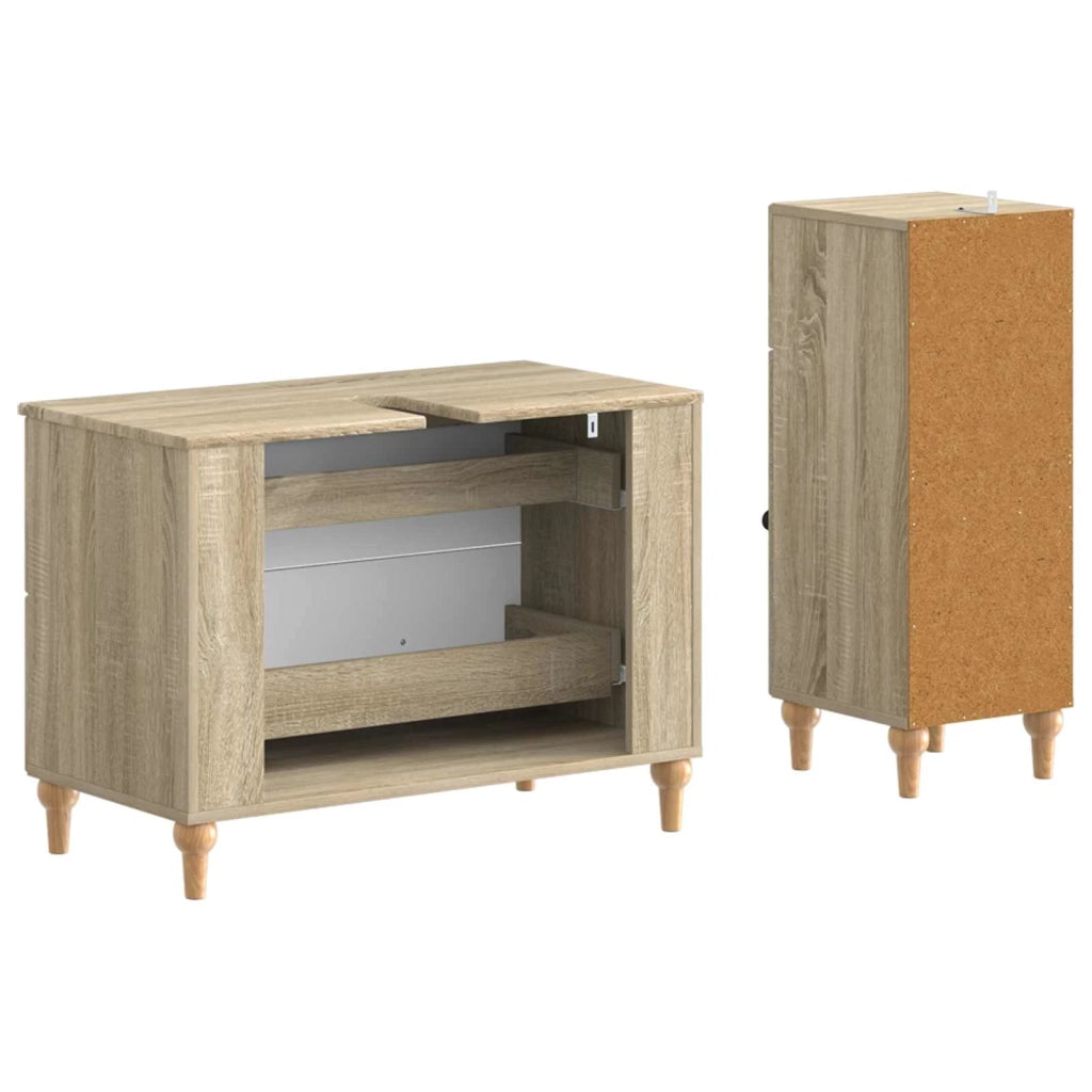 Set di Armadi da Bagno da 2 Pezzi ALKMAAR Rovere Sonoma 3417668