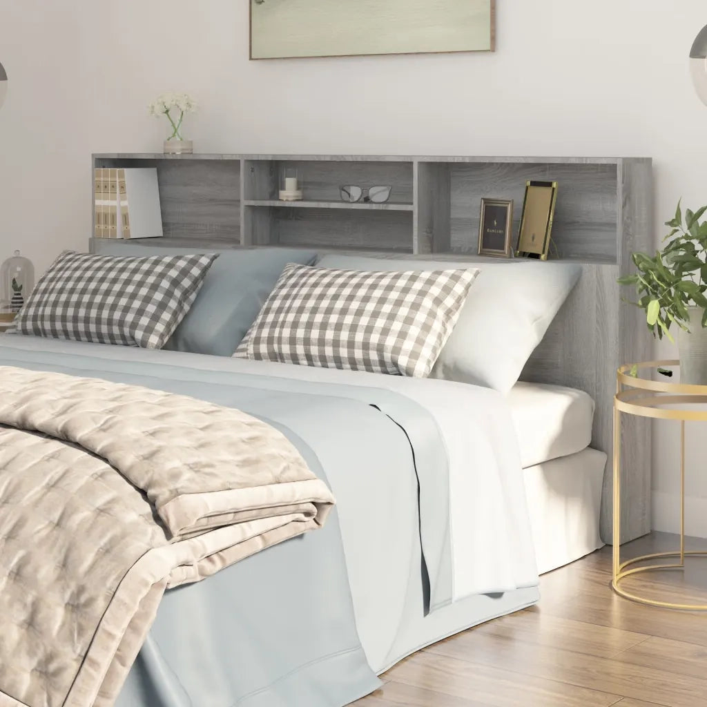 Testiera con Contenitore Grigio Sonoma 200x19x103,5 cm 817259