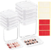 Display per contenitore da 20 pezzi in plastica - contenitore da esposizione - set di adesivi 60 pezzi - ideale per unghie/wiglie/oggetti da collezione - dimensioni: 7,7 x 7,5 x 1,6 cm - contenitore per contenitore da archiviazione