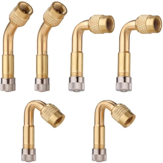 Accessori per pneumatici - Adattatore di angolo per pneumatici - 6 pezzi - Acciaio inossidabile - Angoli 45/90/135 gradi - Accessorio per pneumatici - Multiangolo - Adattatore di pneumatici