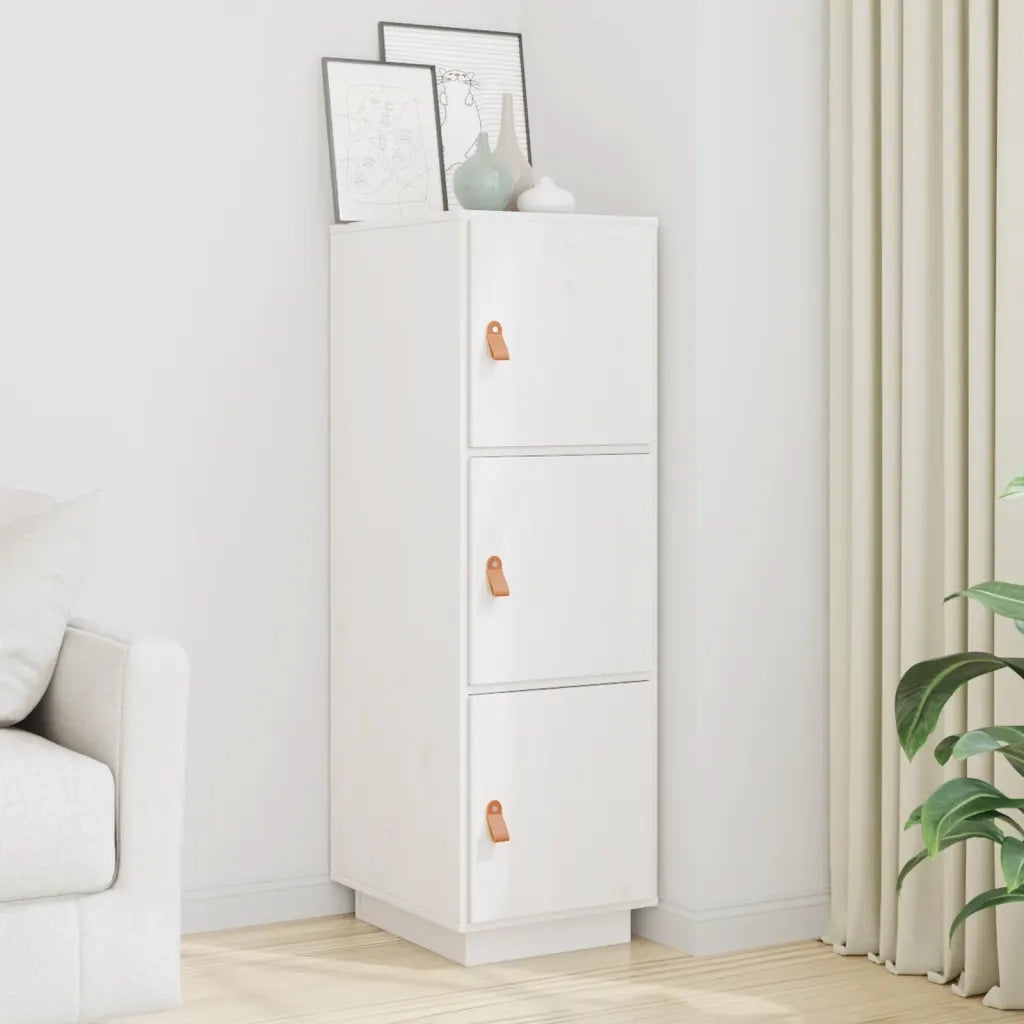 Credenza Bianca 34x40x108,5 cm in Legno Massello di Pino cod mxl 16126