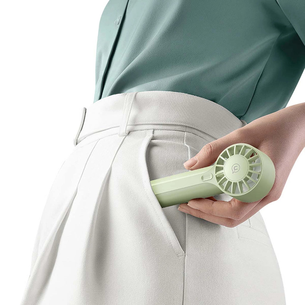 Mini ventilatore tascabile portatile compatto ricaricabile da 1200 mAh a 3 velocità Verde Usams