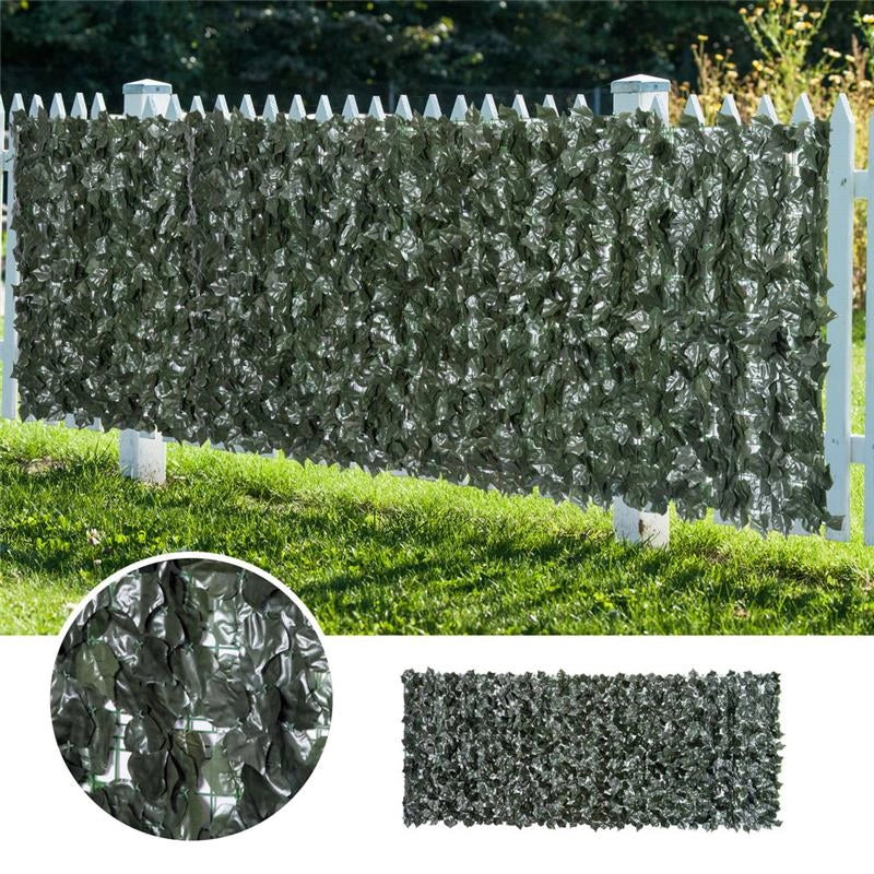 ROTOLO DI SIEPE ARTIFICIALE PER BALCONE CON FOGLIE 240X100 CM VERDE SCURO