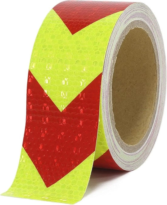 Tappetino riflettente - 50mm x 10CM - Plastico riflettente adesivo - Bici - Bicicletta - auto - giallo - Tappetino riflettente adesivo