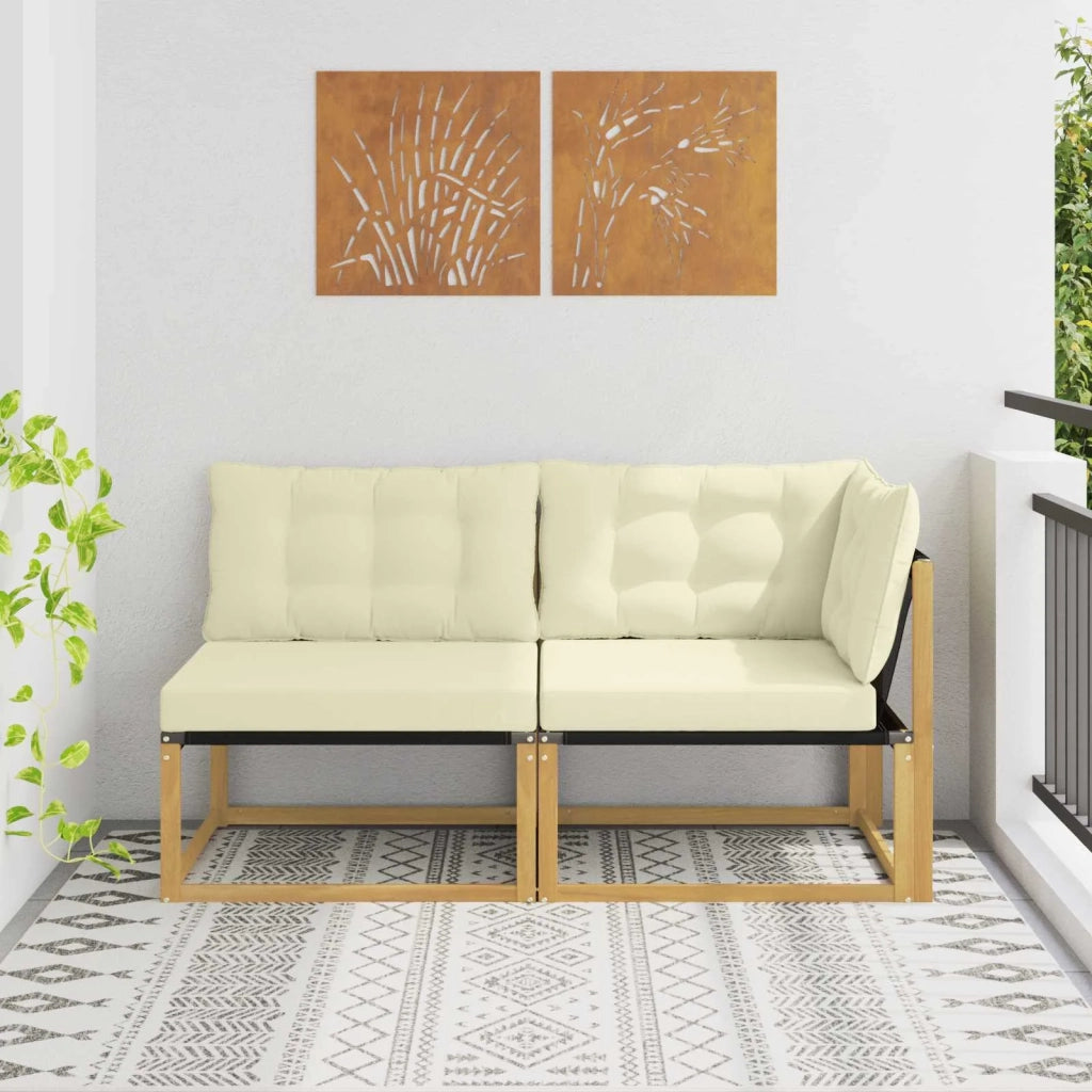 Salotto da Giardino-Divano componibile Sezionale con cuscino Bianco 162,5 x 83 x 73 cm 141607