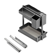 Portabottiglie laterale estraibile Harmony con chiusura soft, Modulo larghezza 200mm altezza 700mm, Acciaio e Legno, G..