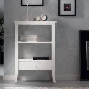 Consolle in legno massiccio Shabby chic bianco opaco