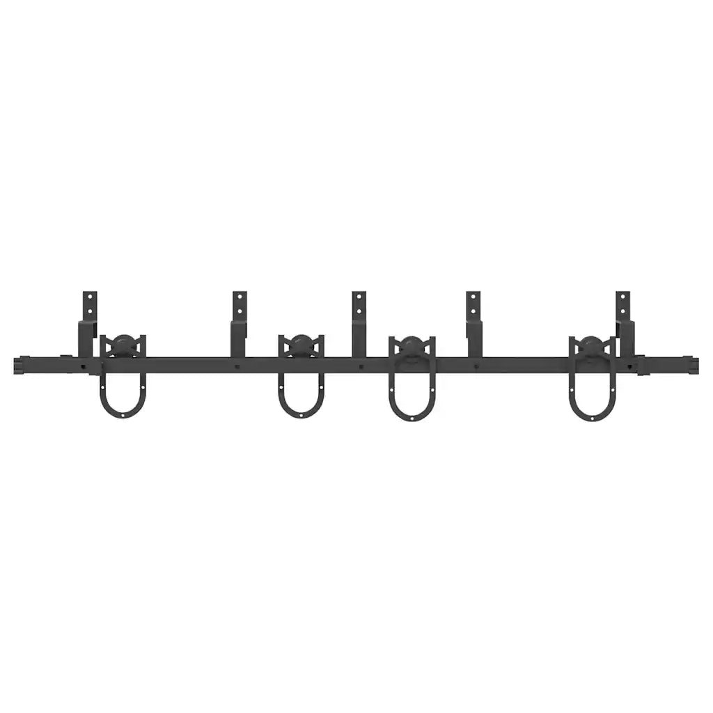 Kit di Binari per Porte Scorrevoli 183 cm Acciaio Nero 3295737