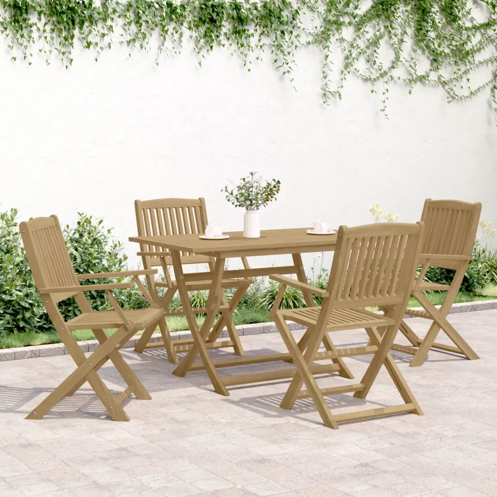 Set da Pranzo per Giardino 5 pz in Legno Massello di Acacia 3214234