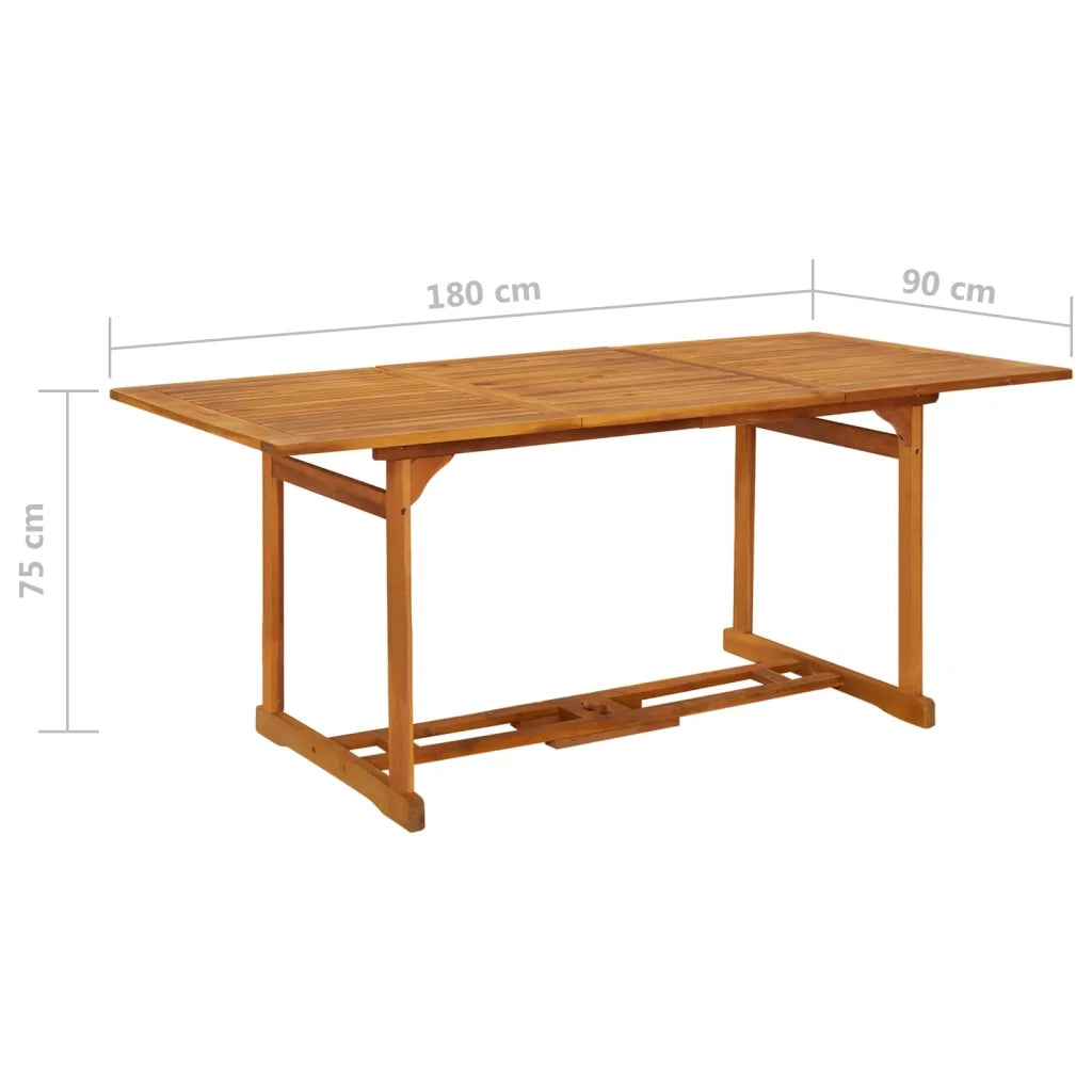 Tavolo da Pranzo per Esterni 180x90x75cm Legno Massello Acacia 315945