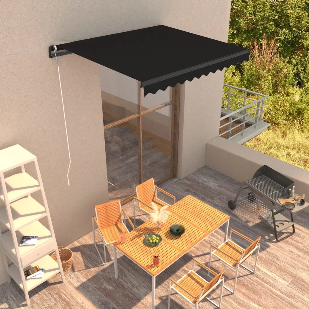 Tenda da Sole Retrattile Manuale 300x250 cm Antracite 3051237