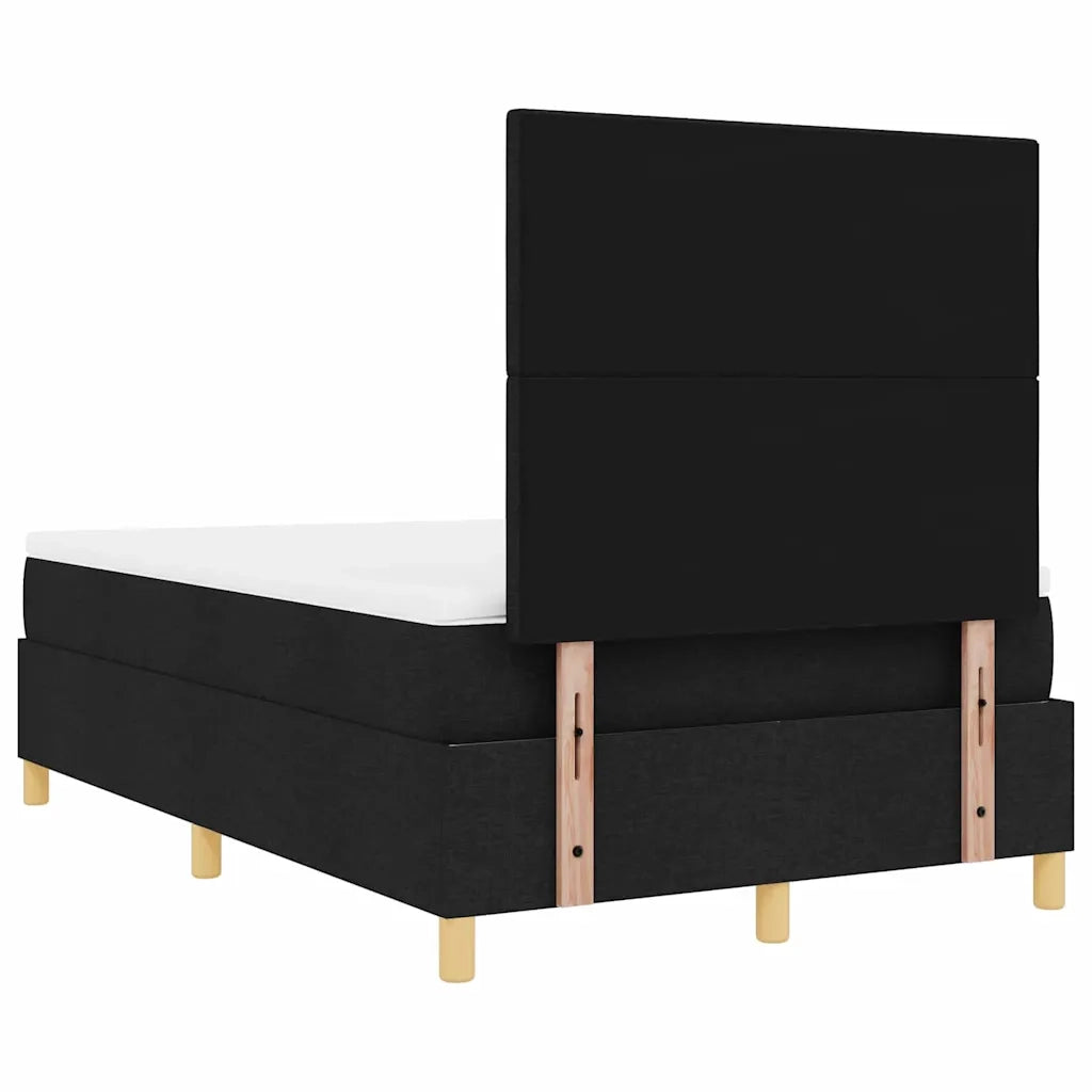 Letto a Sorgente LED con materasso Nero 120 x 200 cm Tessuto 3343091